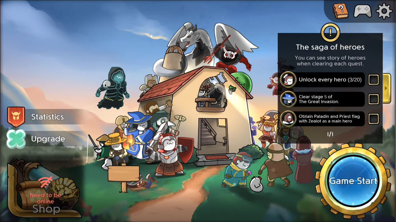 Full version of Android Fantasy game apk 3 Minute Heroes: Card Defense for tablet and phone.