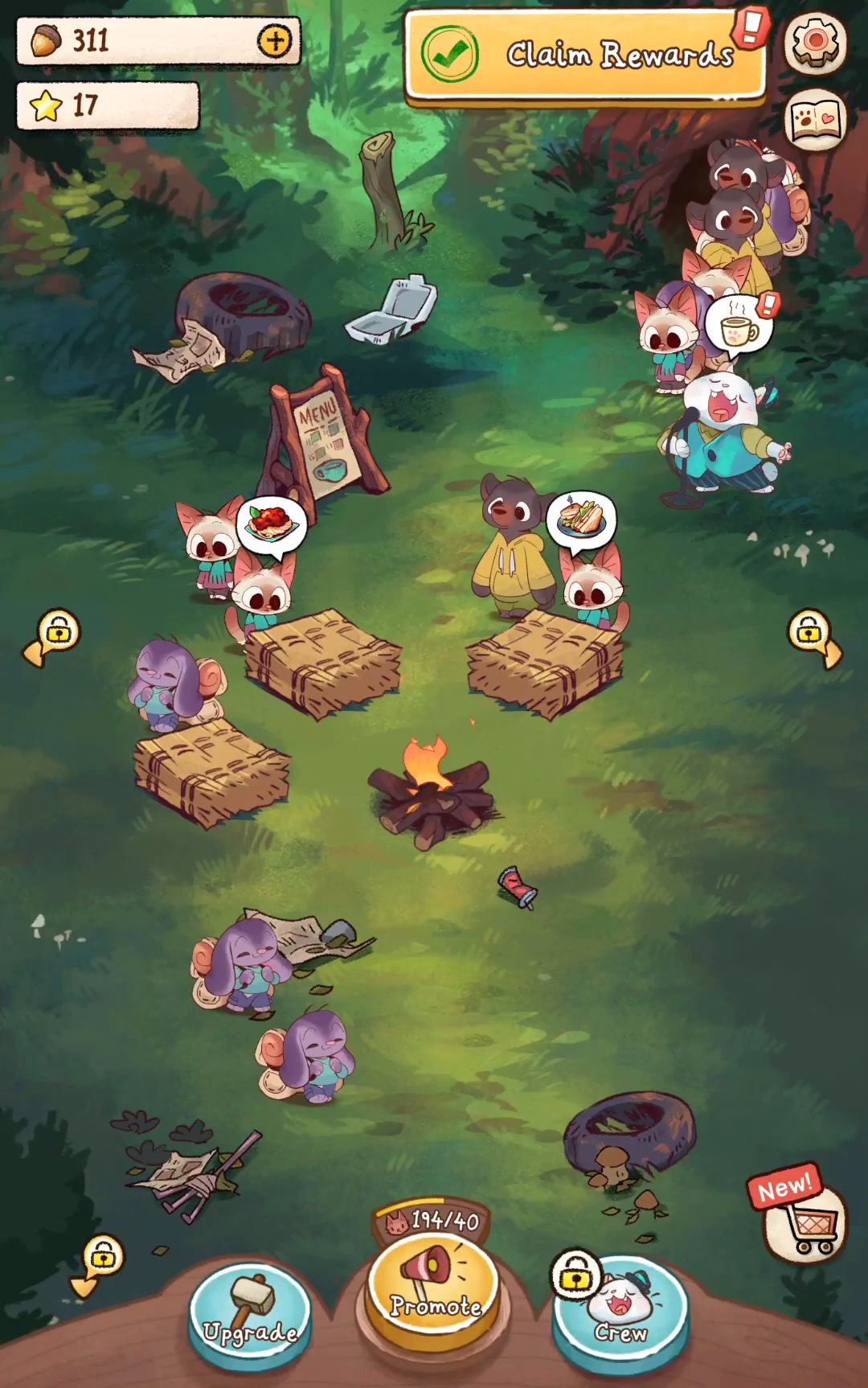 Full version of Android Cooking game apk Campfire Cat Cafe - Cute Game for tablet and phone.