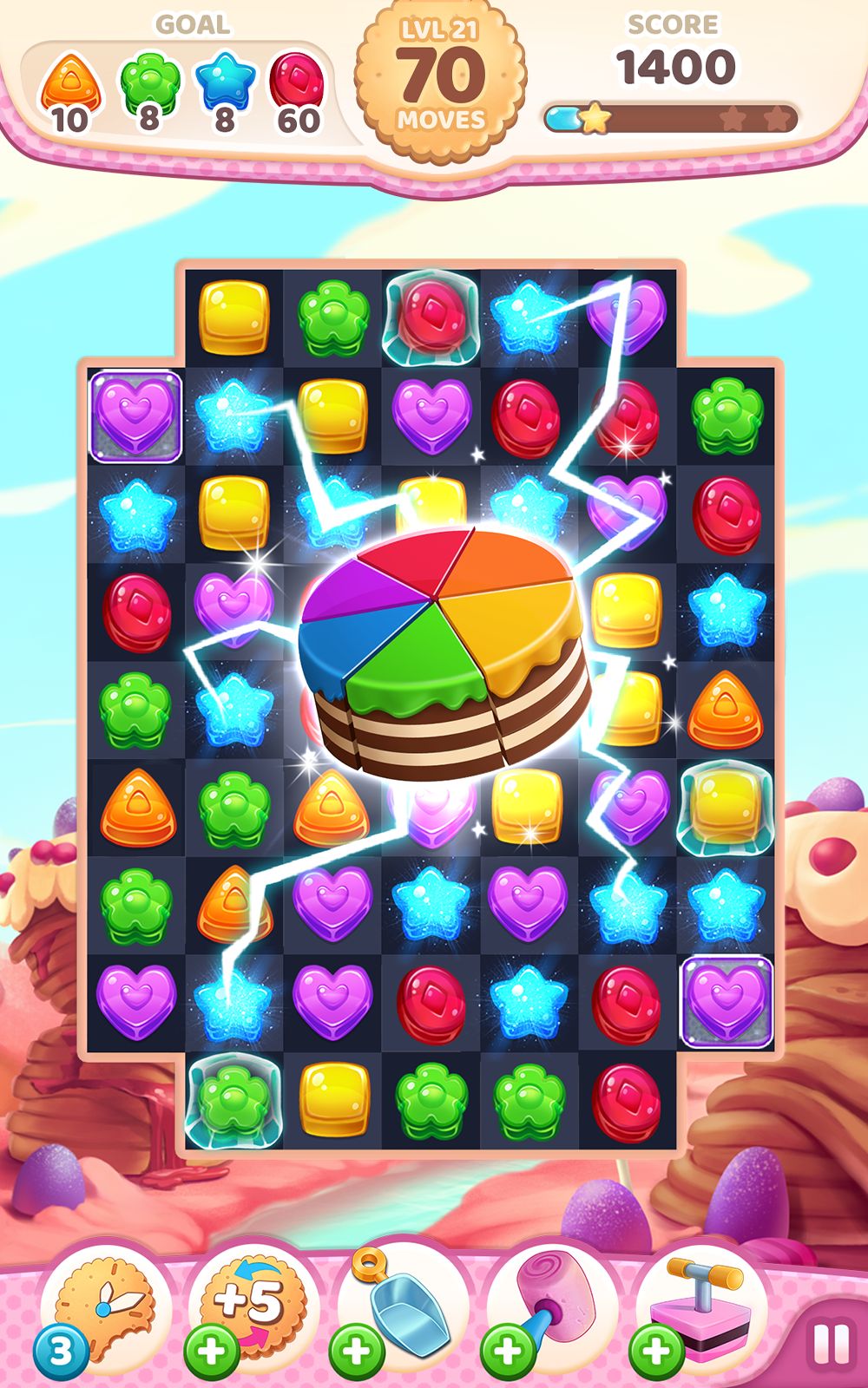 Full version of Android Match 3 game apk Cookie Rush Match 3 for tablet and phone.
