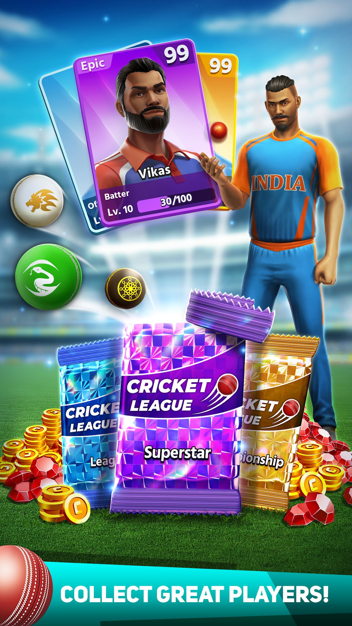 Full version of Android Sports game apk Cricket League for tablet and phone.