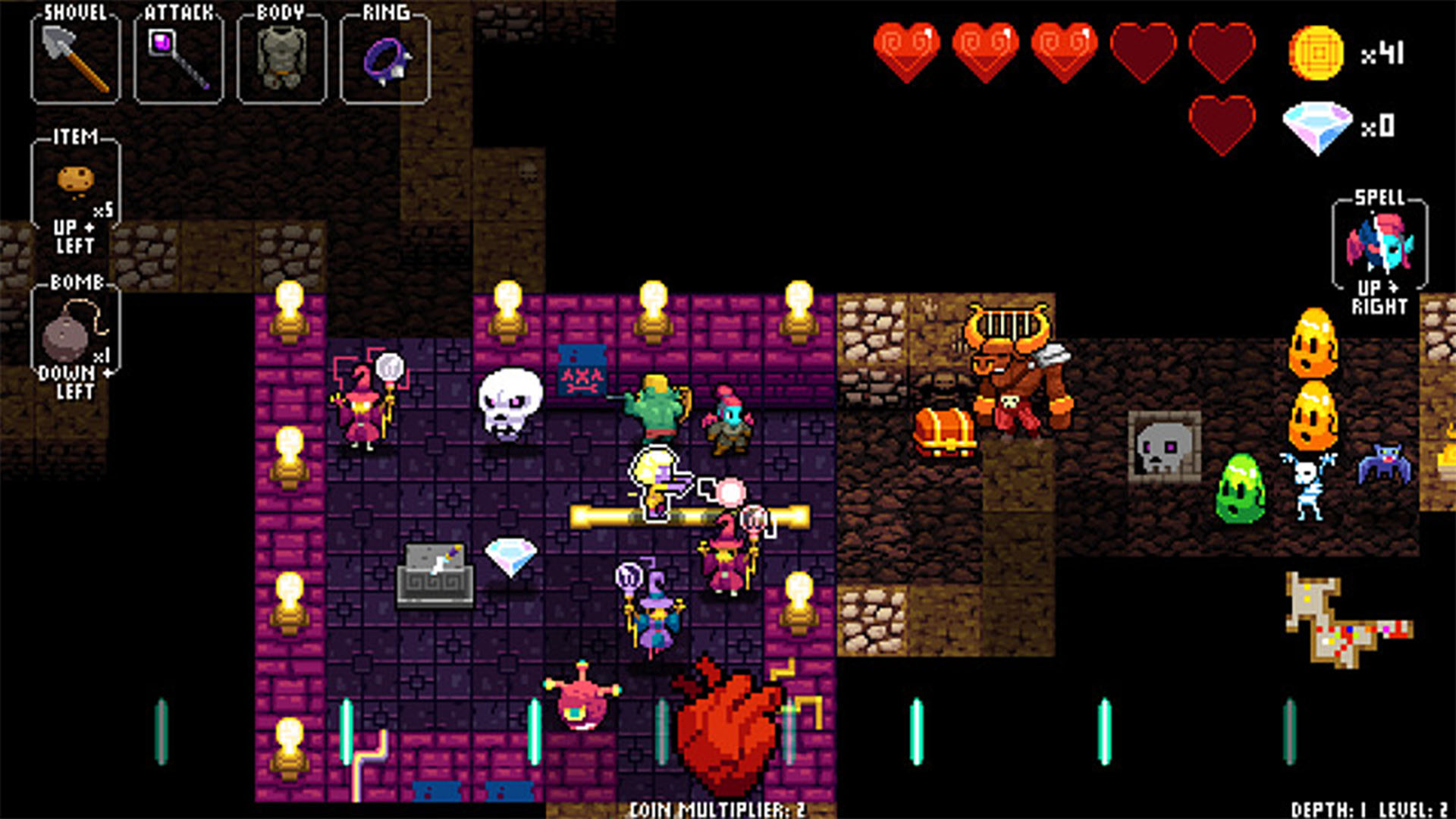 Full version of Android Pixel art game apk Crypt of the NecroDancer for tablet and phone.