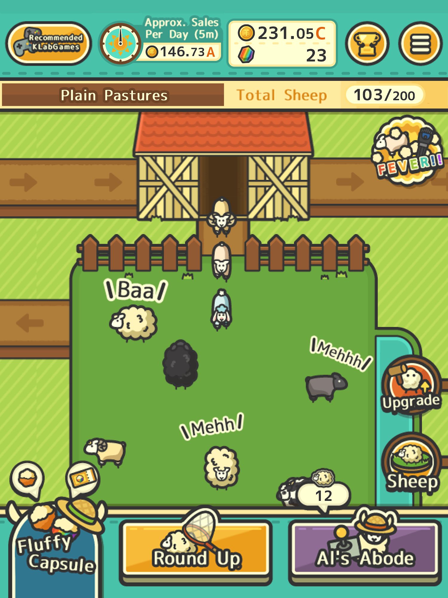 Full version of Android Clicker game apk Fluffy Sheep Farm for tablet and phone.