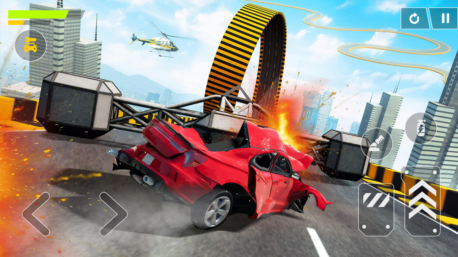 Download Flying Car Crash: Real Stunts Android free game.