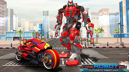 Full version of Android  game apk Flying robot bike: Futuristic robot war for tablet and phone.