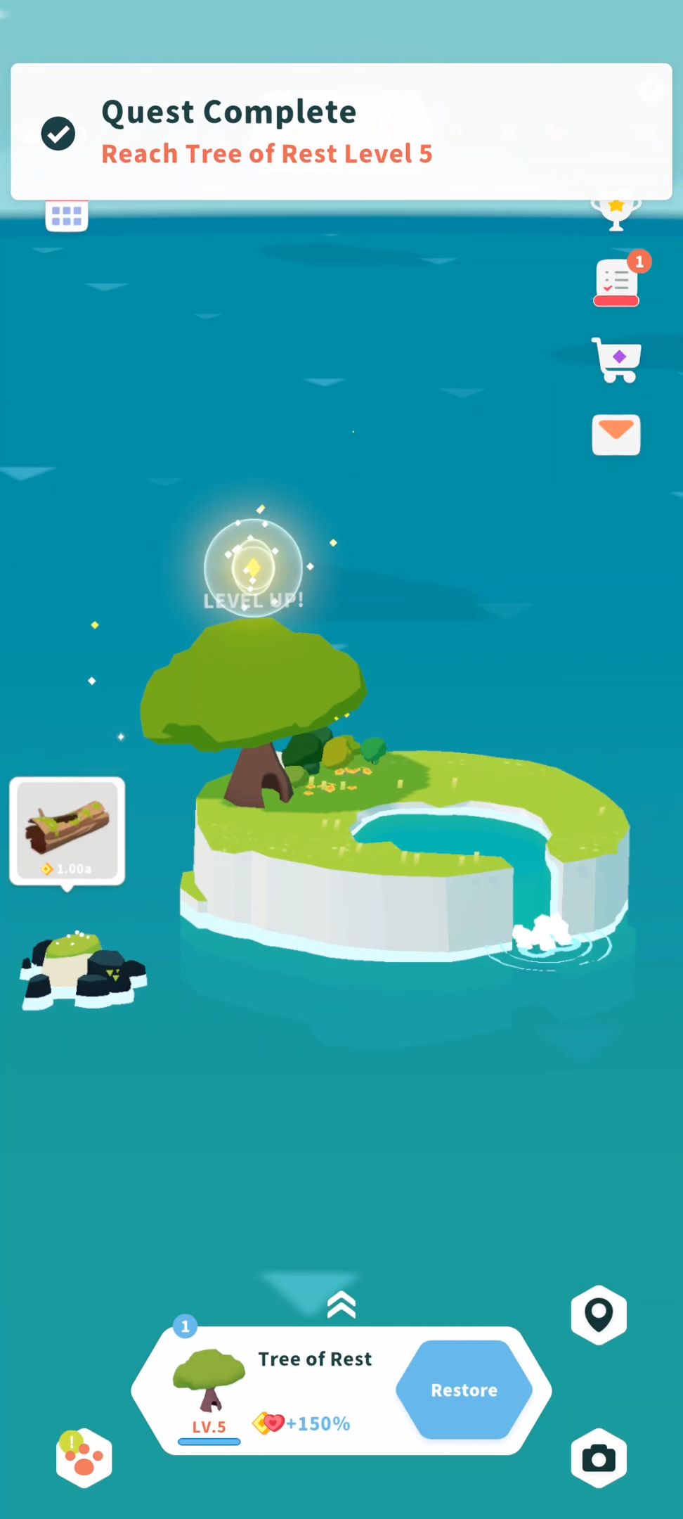 Full version of Android Clicker game apk Forest Island : Relaxing Game for tablet and phone.