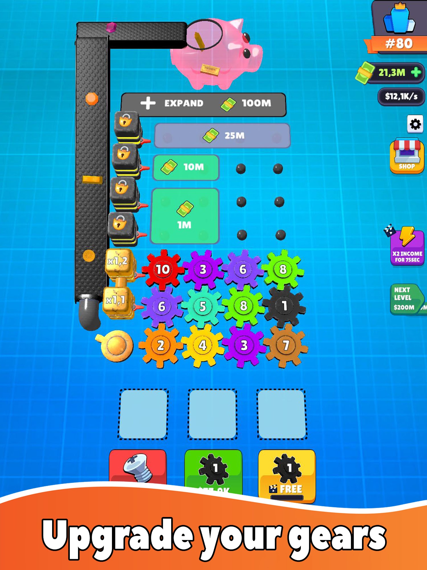 Full version of Android Puzzle game apk Gear Clicker for tablet and phone.