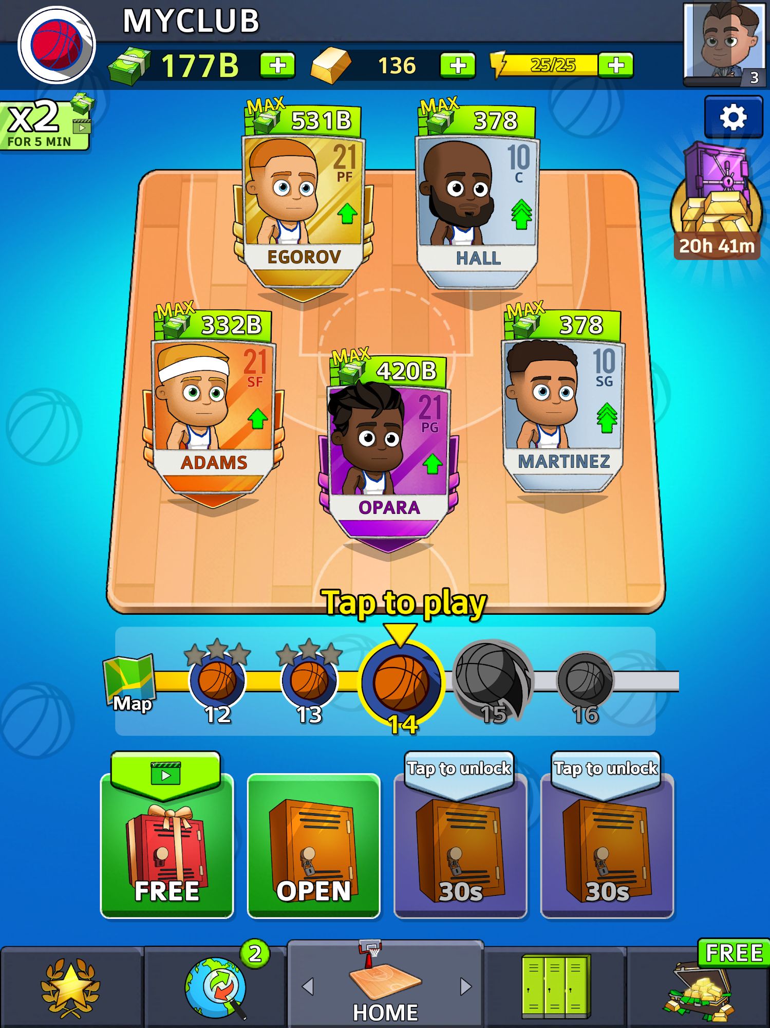 Full version of Android Basketball game apk Idle Five - Be a millionaire basketball tycoon for tablet and phone.