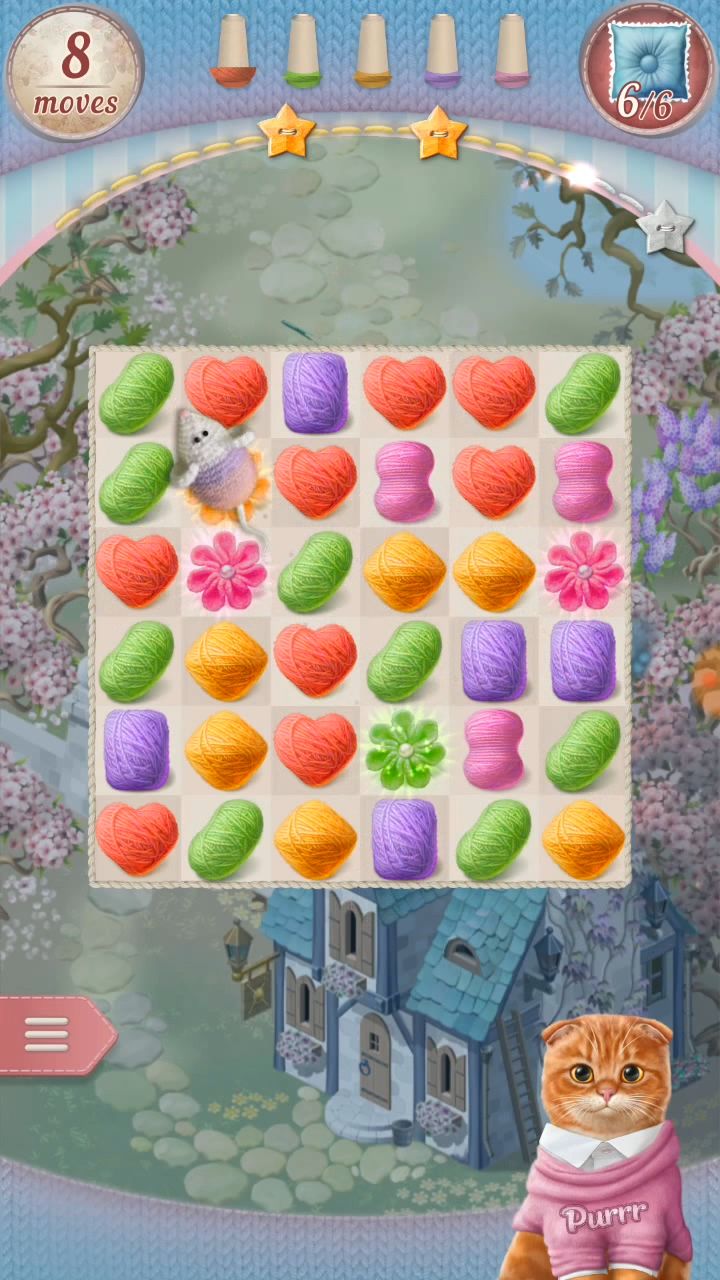 Full version of Android Match 3 game apk Knittens: Match 3 Puzzle for tablet and phone.