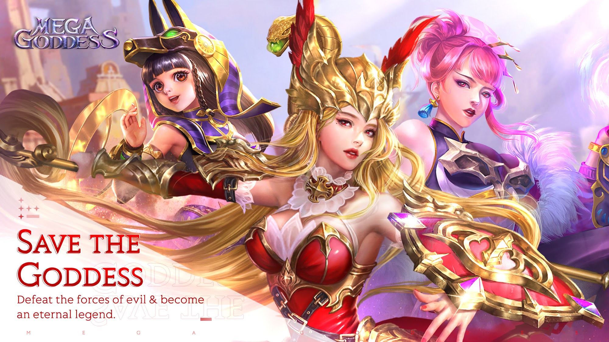 Full version of Android Strategy RPG game apk Mega Goddess: Eternal War for tablet and phone.