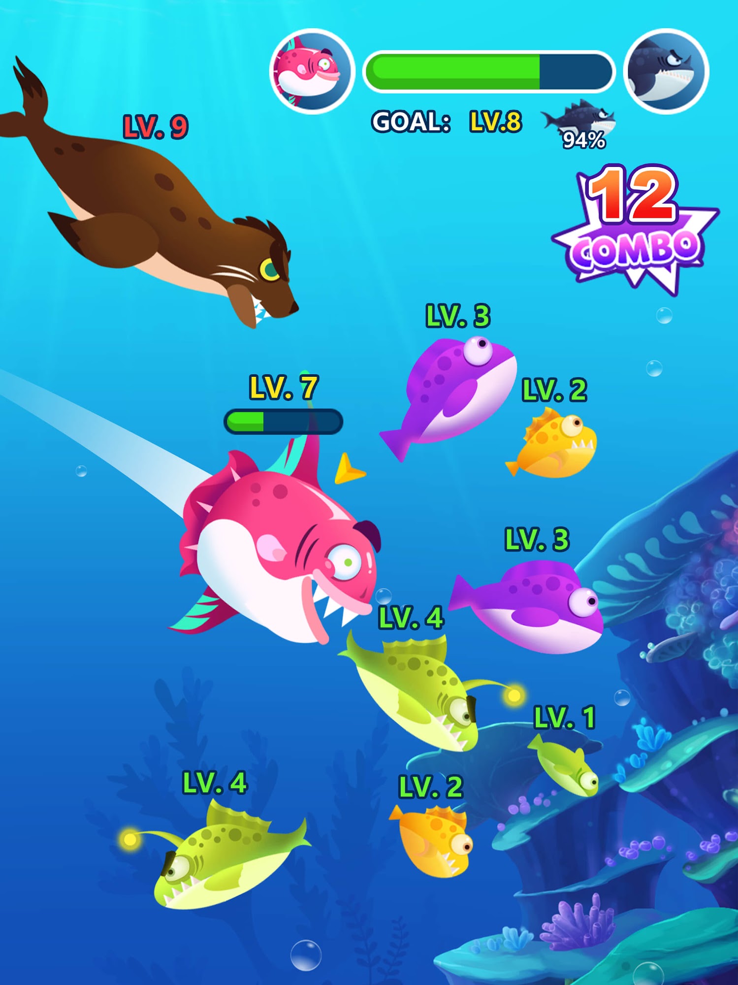 Full version of Android PvP game apk Ocean Domination - Fish.IO for tablet and phone.