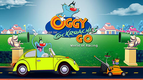 Full version of Android Hill racing game apk Oggy and the cockroaches go: World of racing for tablet and phone.