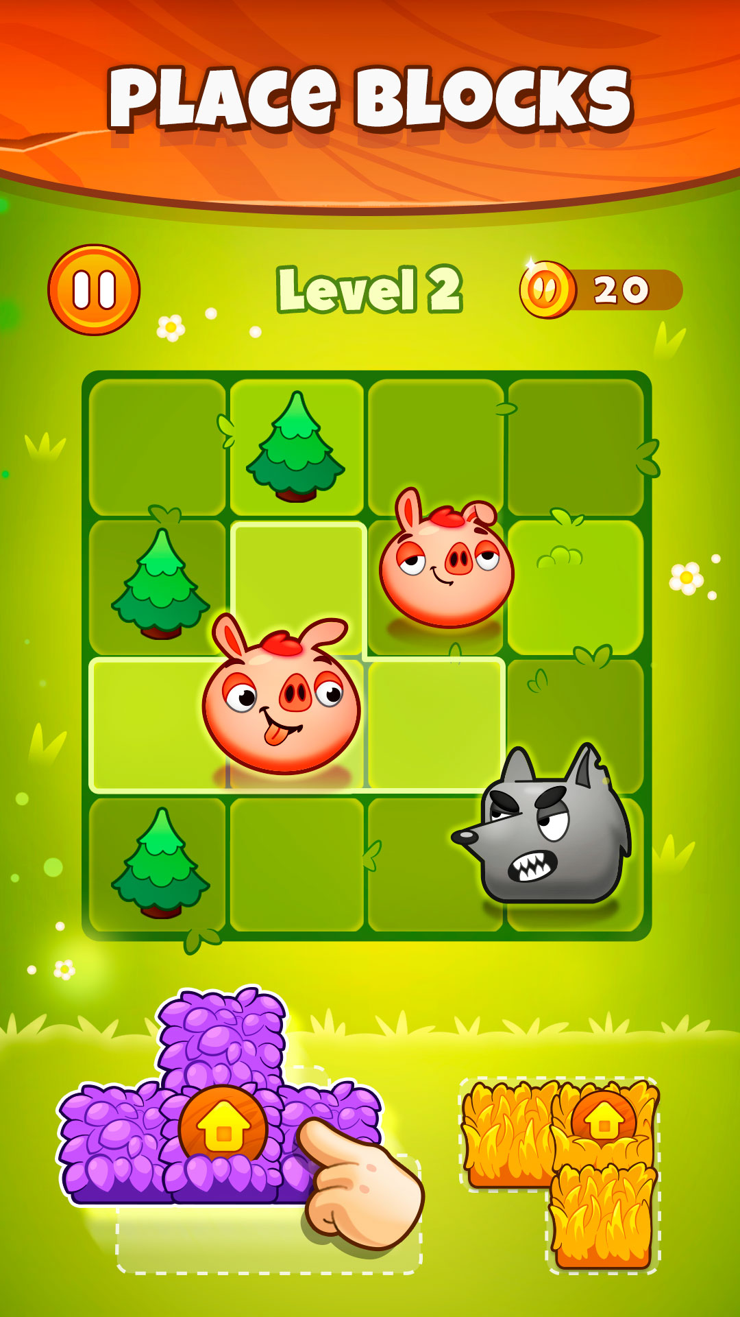 Download Pigs and Wolf - Block Puzzle Android free game.