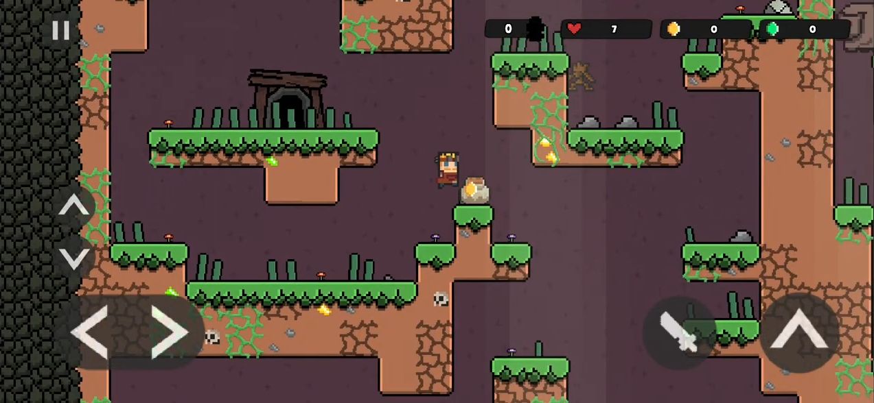 Full version of Android Platformer game apk Pixel Caves - Fight & Explore for tablet and phone.