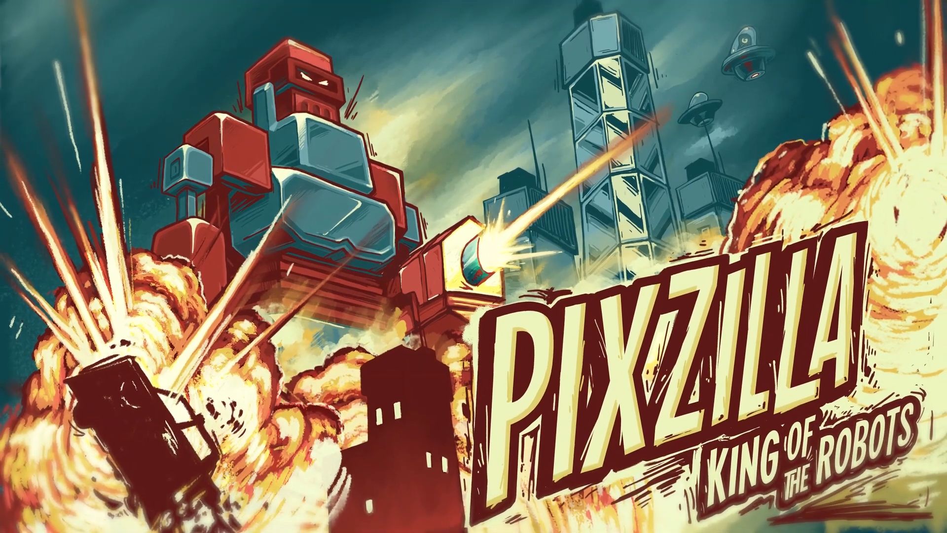 Full version of Android Run &#x27;N Gun game apk Pixzilla / King of the Robots for tablet and phone.
