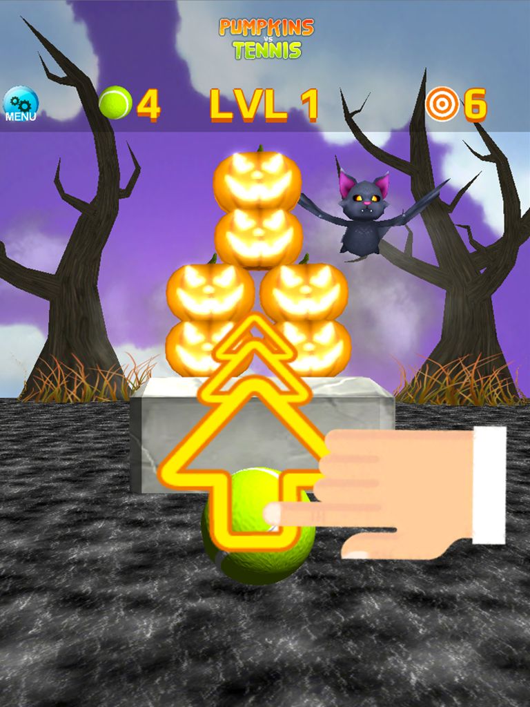 Full version of Android Shooting game apk Pumpkins vs Tennis Knockdown for tablet and phone.