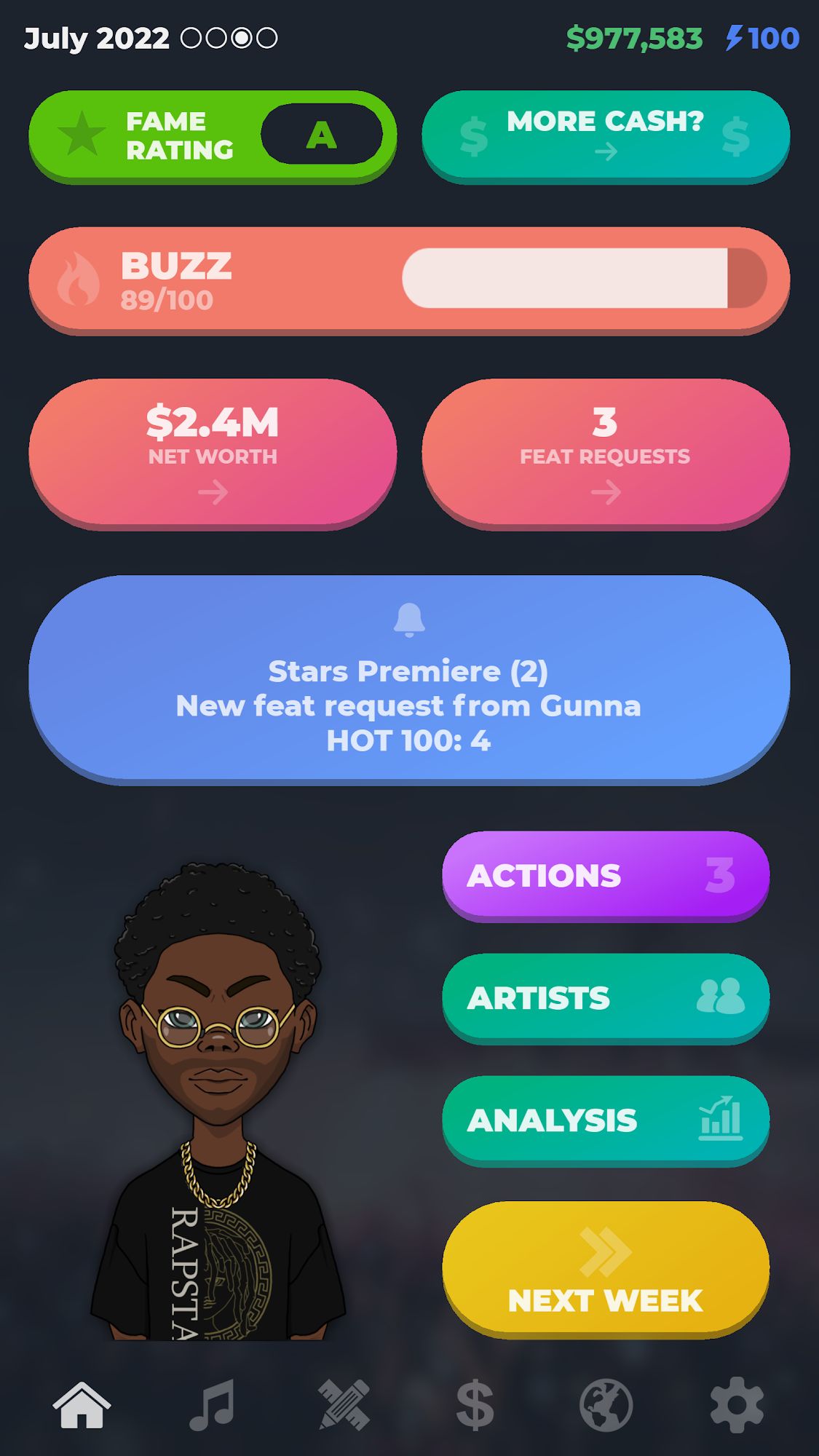 Full version of Android Management game apk RAPSTAR - Rapper Simulator for tablet and phone.