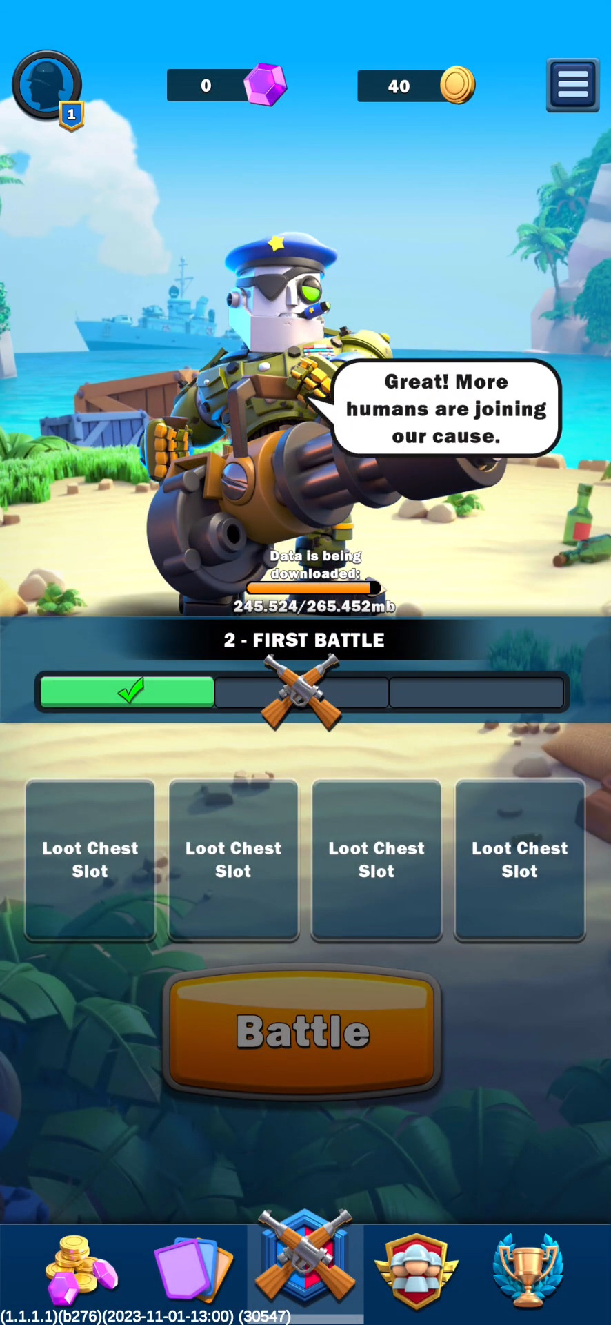 Full version of Android PvP game apk Rebel Bots: Epic War PvP RTS for tablet and phone.