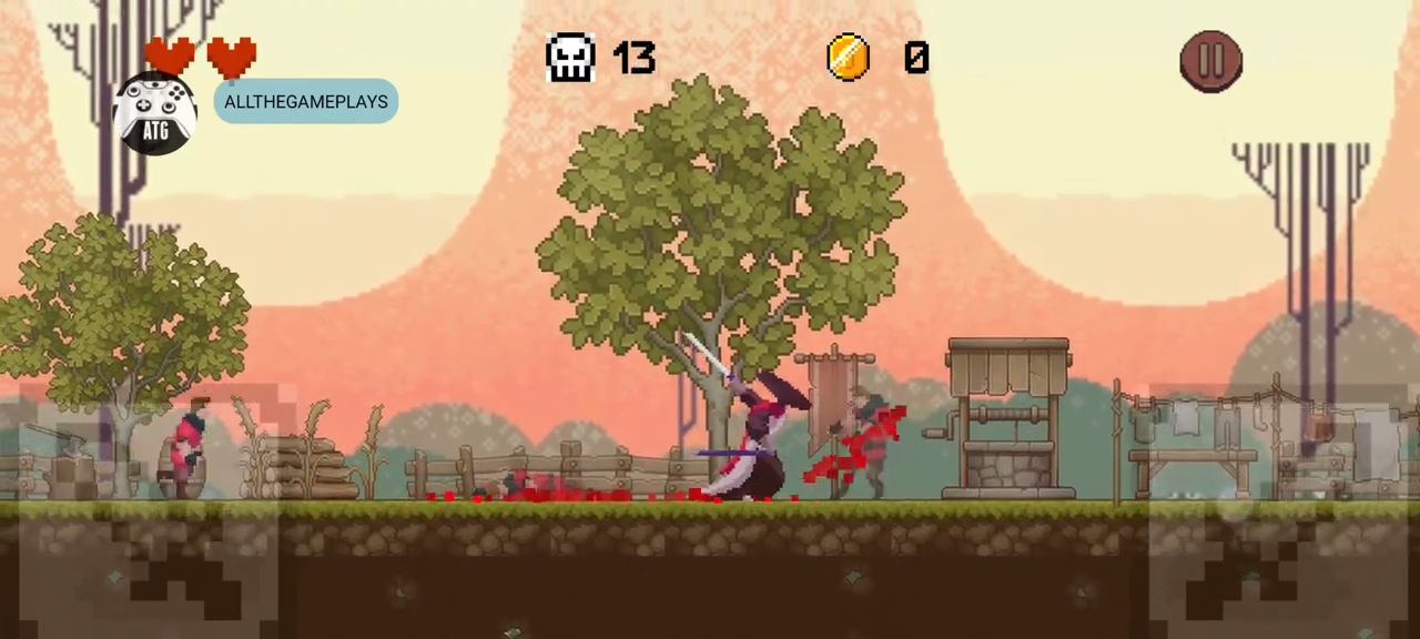 Full version of Android Pixel art game apk Thunder Samurai Defend Village for tablet and phone.
