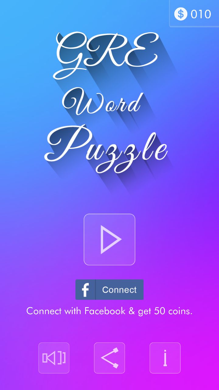 Full version of Android Word and Crossword Puzzles game apk Word Game for GRE Students for tablet and phone.