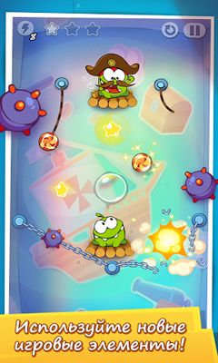 Gameplay of the Cut the Rope Time Travel HD for Android phone or tablet.