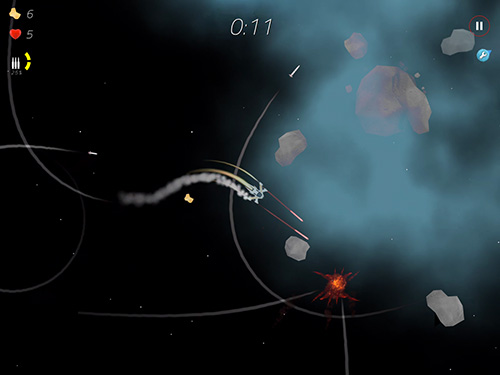 Full version of Android apk app 2 minutes in space: Missiles and asteroids survival for tablet and phone.
