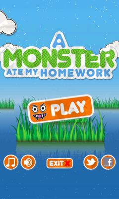 Full version of Android Arcade game apk A Monster Ate My Homework for tablet and phone.