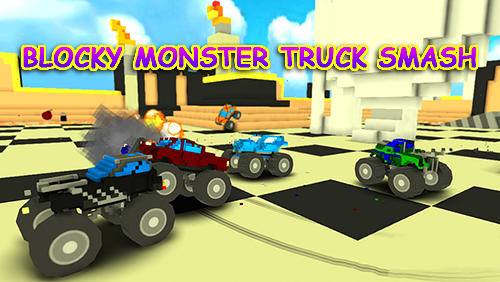 Download Blocky monster truck smash Android free game.