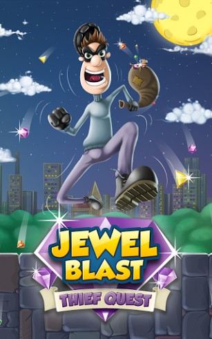 Download Jewel blast: Thief quest. Diamond blast: Game three in a row Android free game.