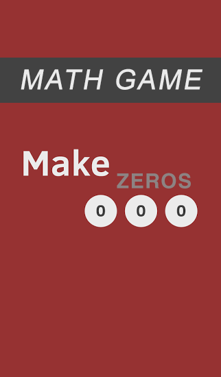 Download Math game: Make zeros Android free game.