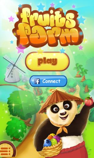 Full version of Android Match 3 game apk Panda and fruits farm for tablet and phone.
