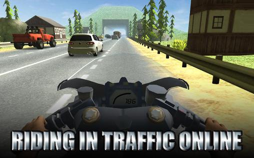 Download Riding in traffic online Android free game.