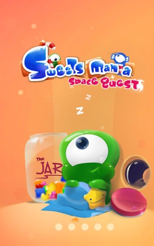 Download Sweet mania: Space quest. Game candies three in a row Android free game.