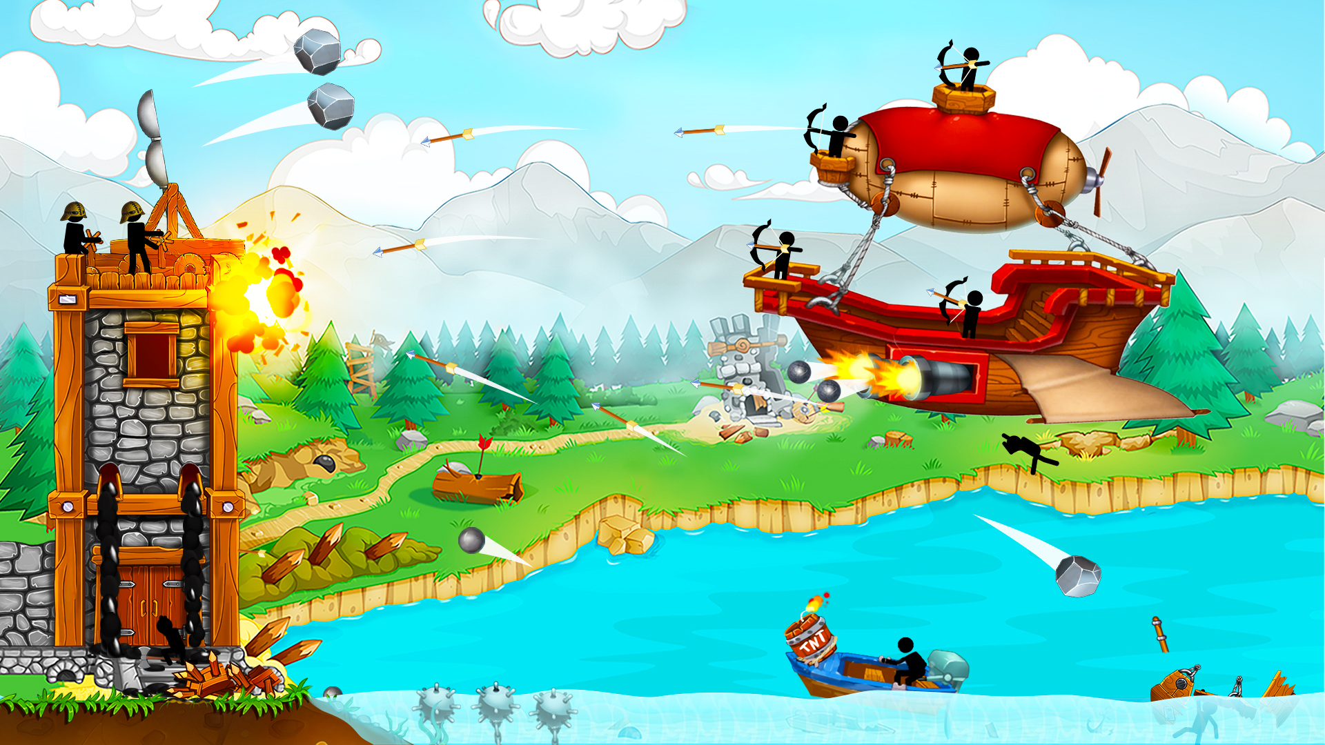 Full version of Android apk app The Catapult: Stickman Pirates for tablet and phone.