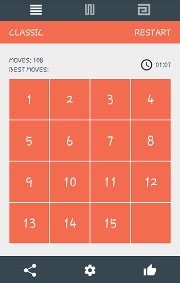 Full version of Android apk app 15 puzzle for tablet and phone.