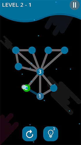 Gameplay of the 1Line puzzle: Mania brain trainer for Android phone or tablet.