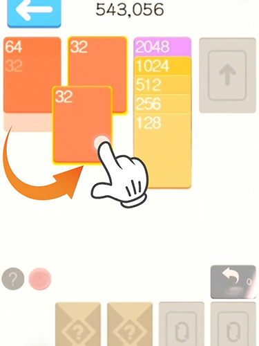 Gameplay of the 2048 Solitaire for Android phone or tablet.