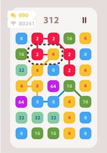 Gameplay of the 2248 linked! for Android phone or tablet.