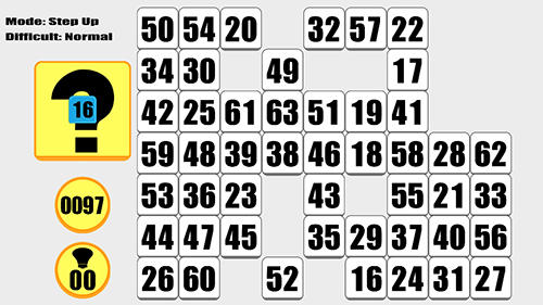 Gameplay of the 63: Counting number puzzler for Android phone or tablet.