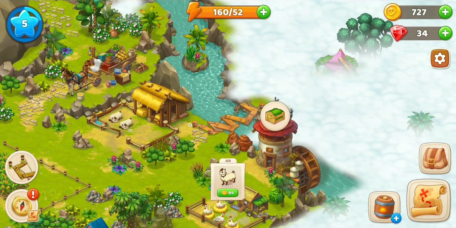 Gameplay of the Adventure Bay - Paradise Farm for Android phone or tablet.