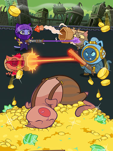 Gameplay of the AFK Cats: Idle arena with cat heroes for Android phone or tablet.