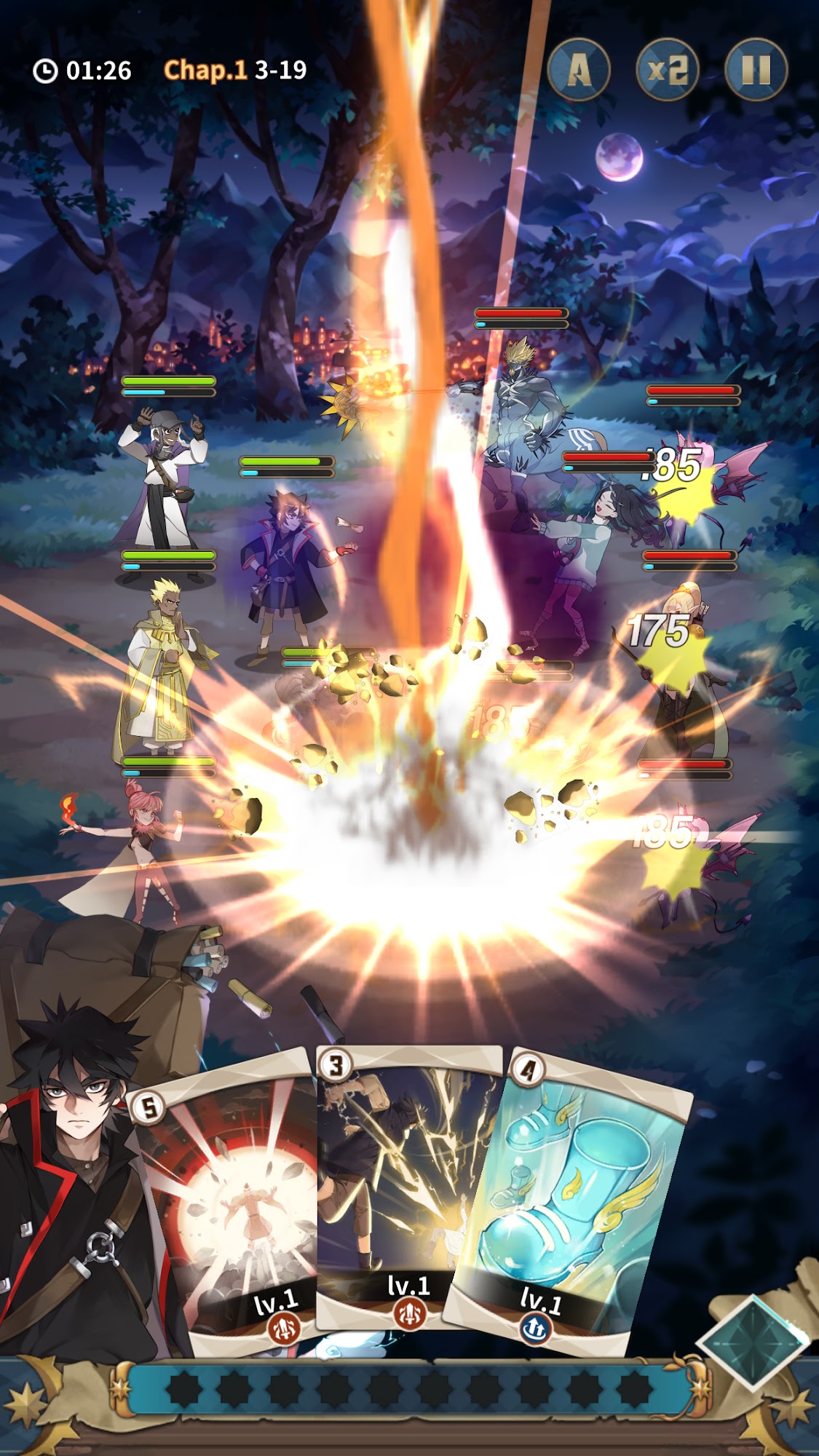 Gameplay of the AFK Magic Wars for Android phone or tablet.