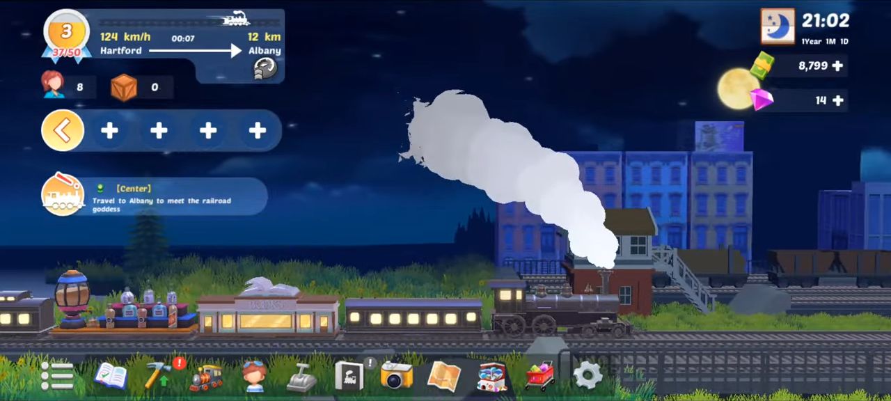Gameplay of the Age of Railways: Train Tycoon for Android phone or tablet.