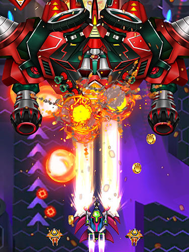Gameplay of the Air force combat. Shoot'em up for Android phone or tablet.