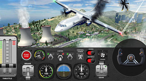 Gameplay of the Airplane flight pilot simulator for Android phone or tablet.