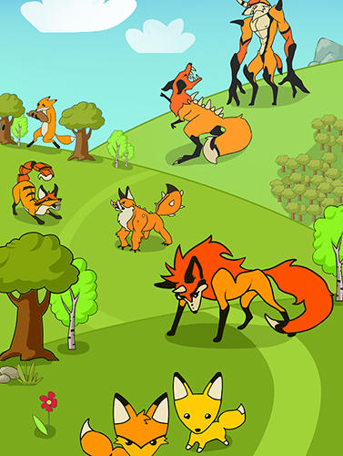Gameplay of the Angry fox evolution: Idle cute clicker tap game for Android phone or tablet.