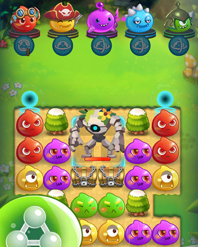 Gameplay of the Angry slime: New original match 3 for Android phone or tablet.