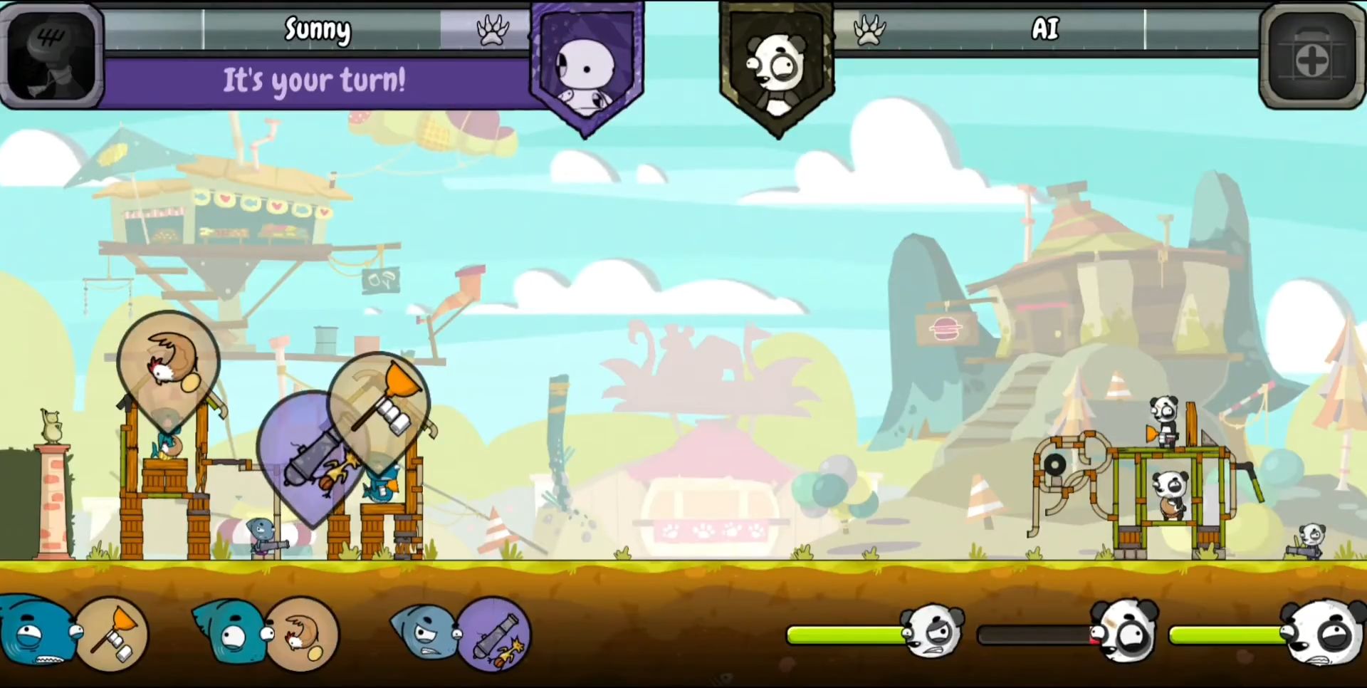 Gameplay of the Angrymals: aim, smash, repeat for Android phone or tablet.