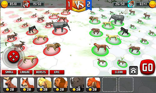 Gameplay of the Animal kingdom battle simulator 3D for Android phone or tablet.