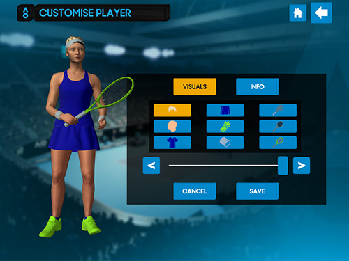 Gameplay of the AO tennis game for Android phone or tablet.