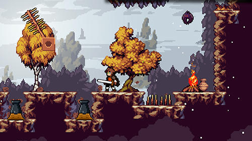 Gameplay of the Apple knight: Action platformer for Android phone or tablet.